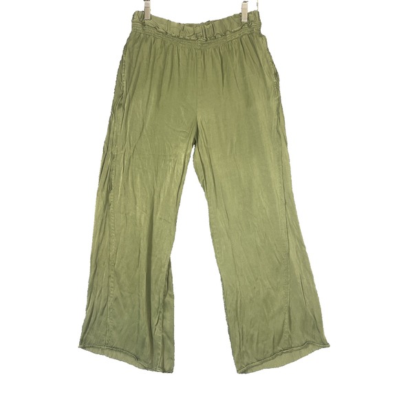 Anthropologie Pants - Anthropologie‎ Saturday Sunday Viscose Silky Wideleg Pant Women S Green Hippie